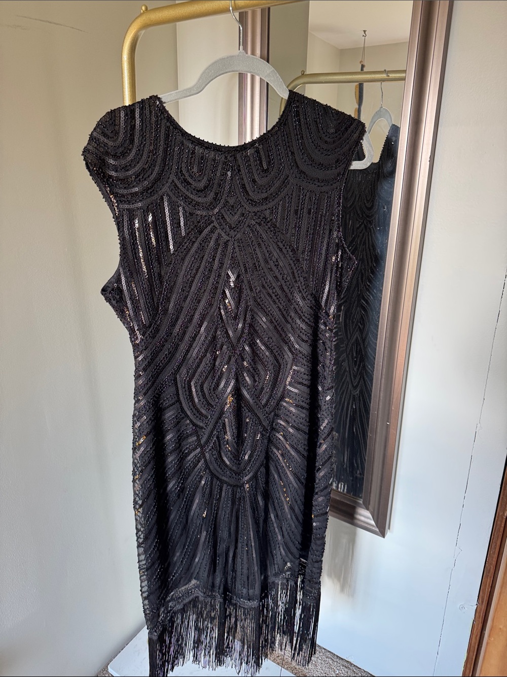 Black Beaded Flapper Dress